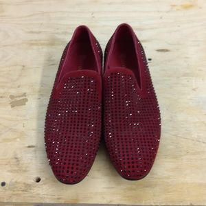 Carrucci Burgundy Rhine Studded Loafers